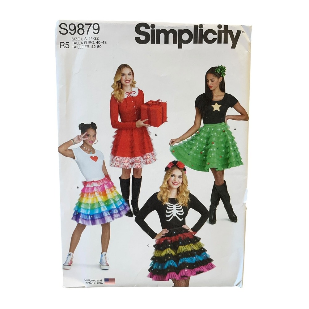 Simplicity Sewing Pattern S9879 Misses Size 14-22 Holiday Skirts Ruffles